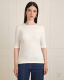 Solid Elbow Sleeve Tee - Vanilla