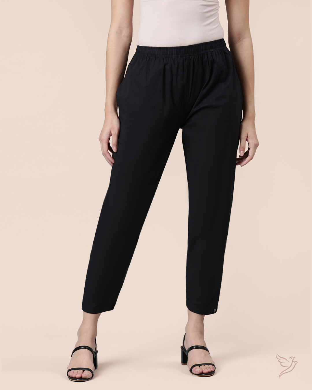Gas Black Cotton Casual Pants