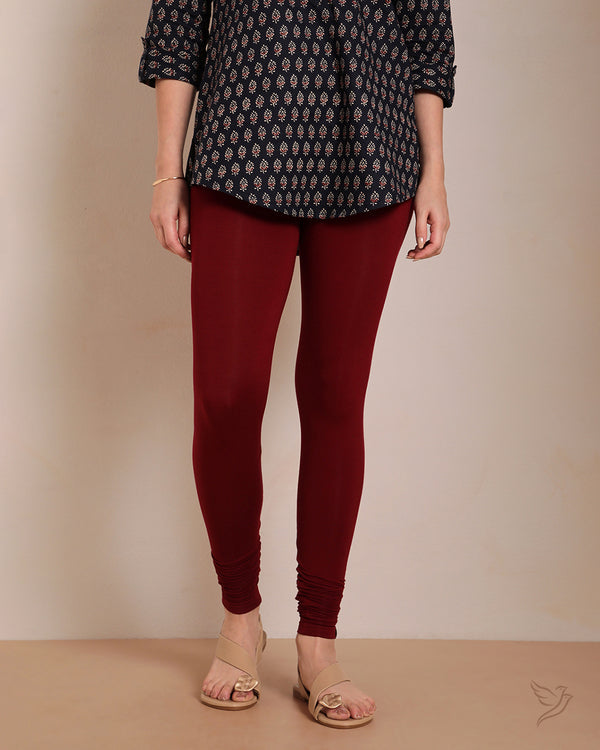 Viscose Churidar Legging - Cherry Berry