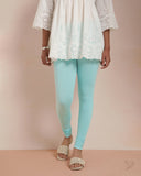 Cotton Churidar Legging - Aqua Marine