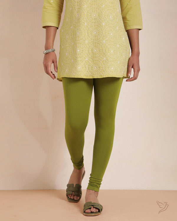 Cotton Churidar Legging - Olive