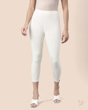 Viscose 7/8 High Ankle/Cropped Leggings - Vanilla