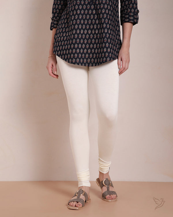 Viscose Churidar Legging - Vanilla