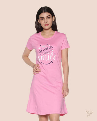 Lounge Wear Long Tee - Light Pink