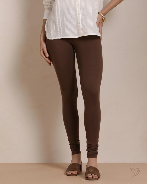 Cotton Churidar Legging - Mocha Bean