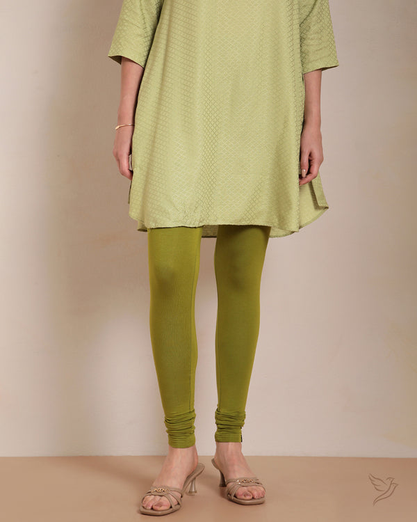 Viscose Churidar Legging - Olive Green