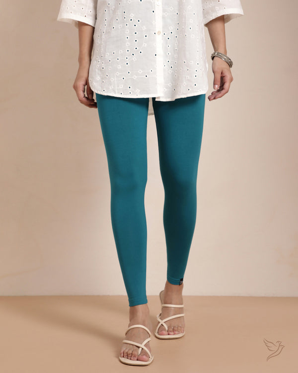 Viscose Ankle Legging - Pagoda Blue