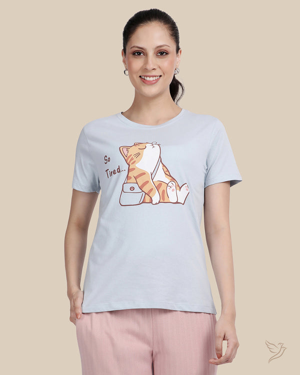 Relaxed fit tee - Sky writing