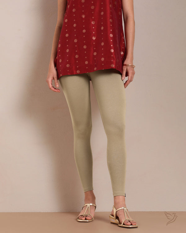 Cotton Ankle Legging - Sand Castle