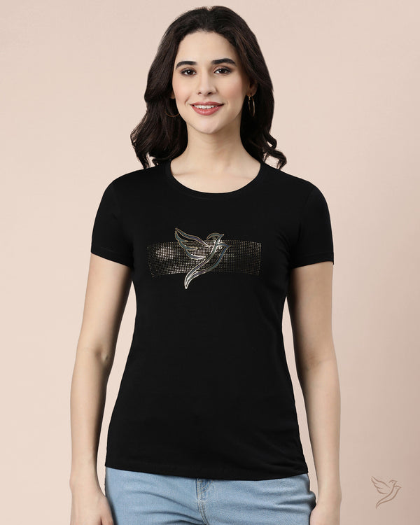 Women Slim Fit Branded Tee