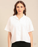 Oversized Texture Shirt - White