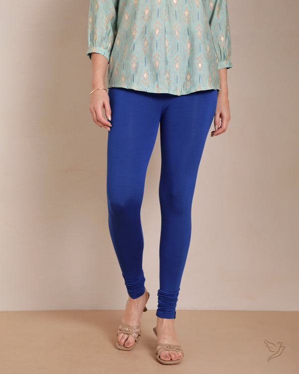 Viscose Churidar Legging - Laser Blue