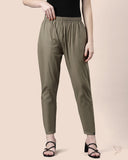 Cotton Kurti Pant - Green Army