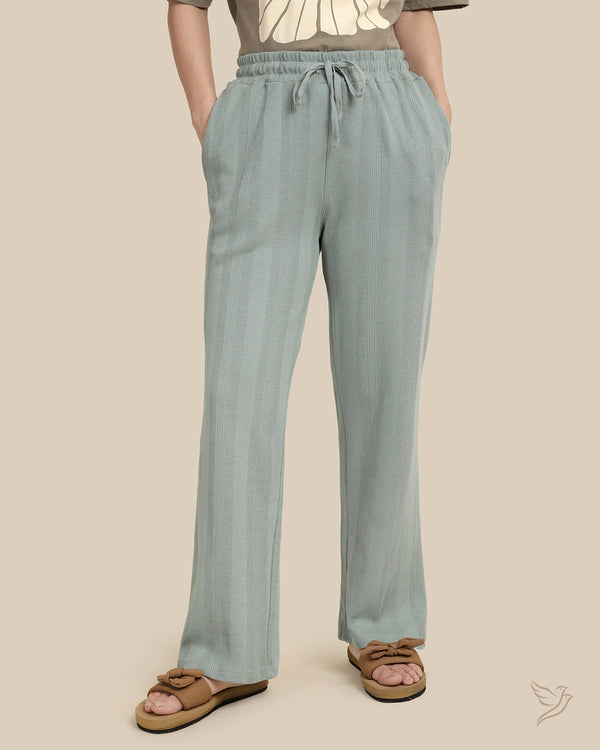 Textured Night Pant - Green Smoke