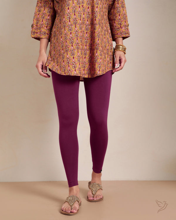 Viscose Ankle Legging - Mulberry