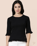 Ruffle Top - Black