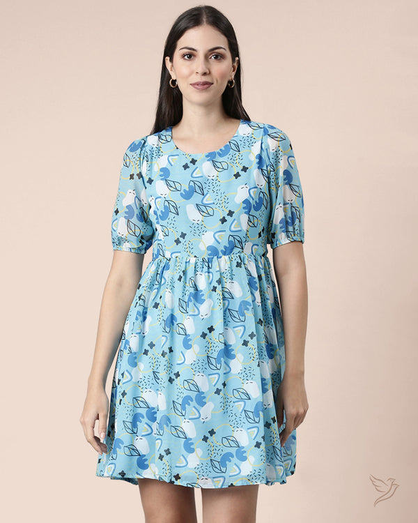 Women Midi Dress - Sky Blue