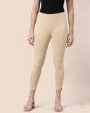 Viscose 7/8 High Ankle/Cropped Leggings - Sugar Cookie
