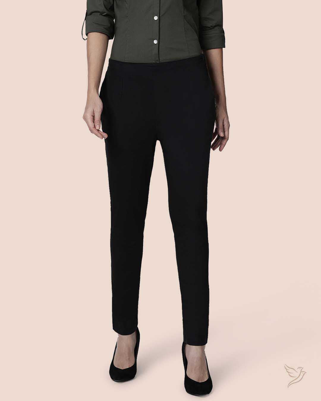 Black Women Straight Pant