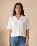 Oversized Texture Shirt - White