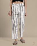 Striped Palazzo - White
