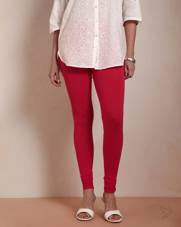 Viscose Churidar Legging - Racing Red