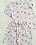 Kids Printed Shorts Co-ord - Peach