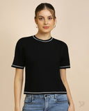 Exposed Seam Tee - BlackPlus
