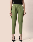 Cotton Kurti Pant - Olive Green