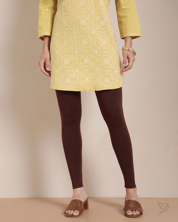 Cotton Ankle Legging - Burgandy