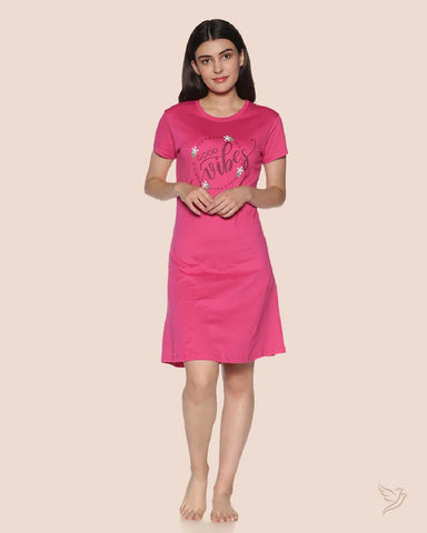 Lounge Wear Long Tee - Pink