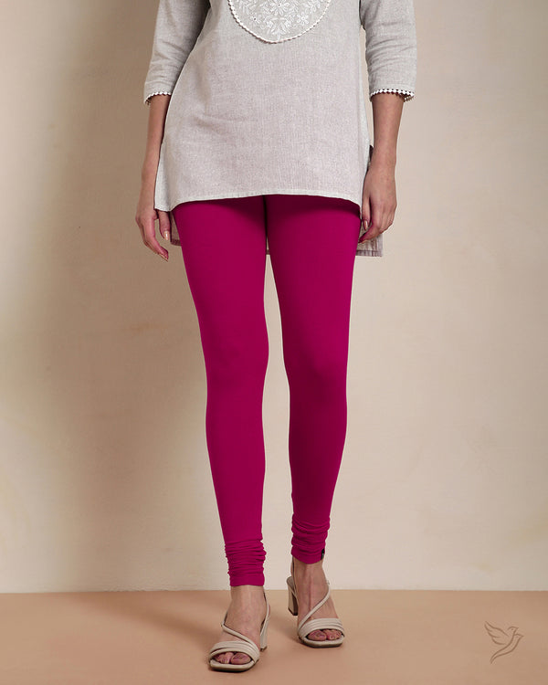 Viscose Churidar Legging - Rose Red