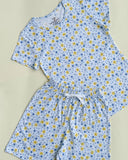 Kids Printed Shorts Co-ord - Lemon Sky