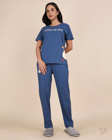 Goose Solid Pant Co-ord - Blue Hue