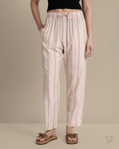 Striped Palazzo - Whisper Pink