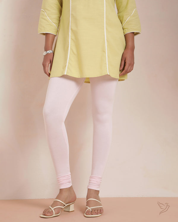 Cotton Churidar Legging - Mid Pink