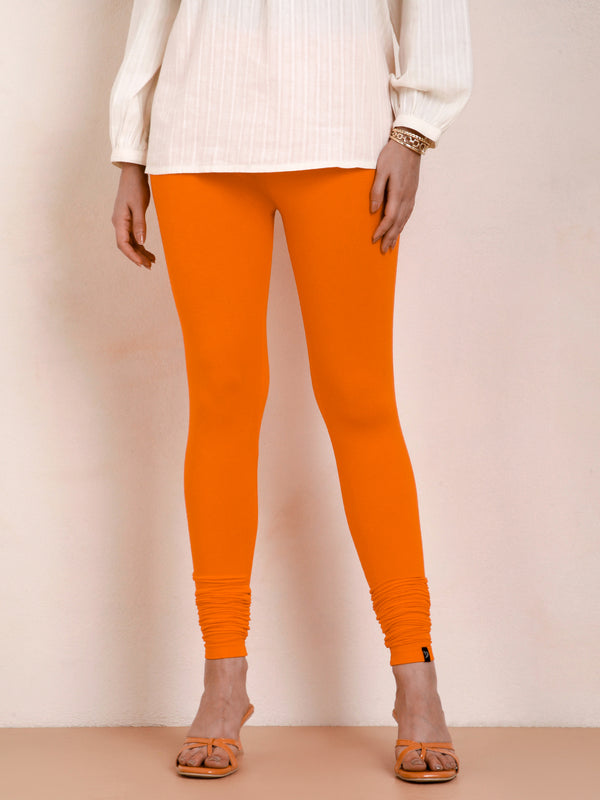 Viscose Churidar Legging - Fiery Orange