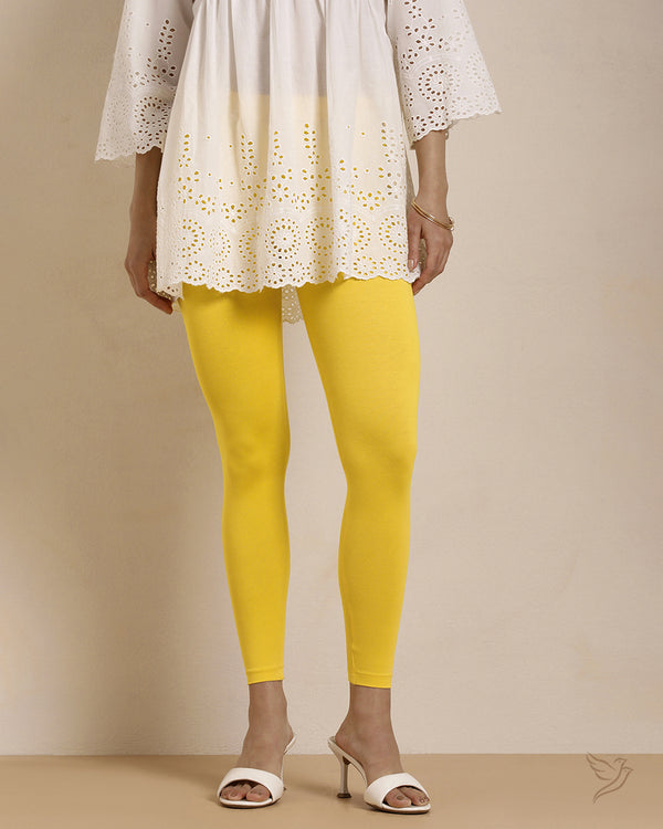 Cotton Ankle Legging - Mari Gold