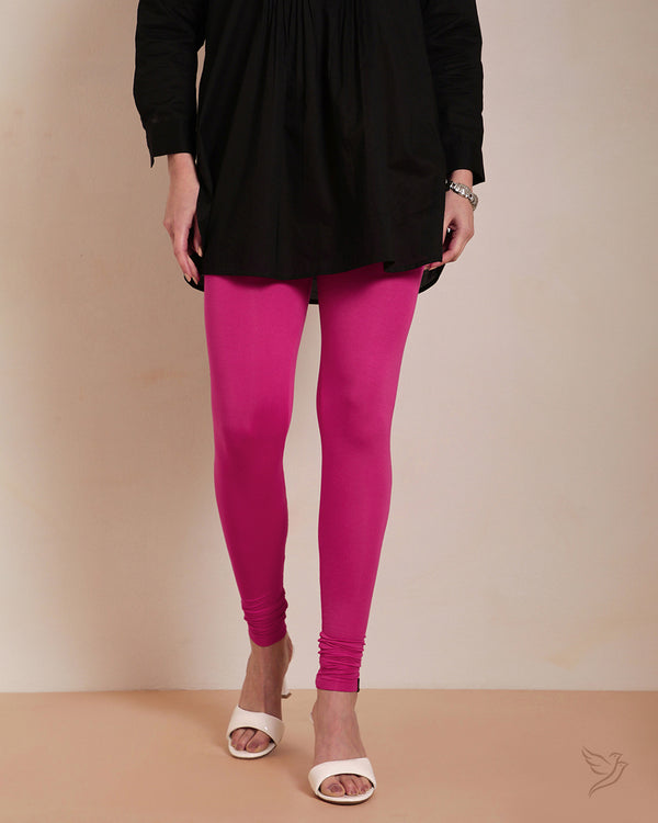 Viscose Churidar Legging - Pink Shock