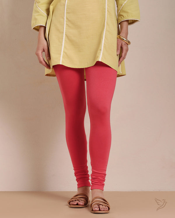 Cotton Churidar Legging - D.Pink