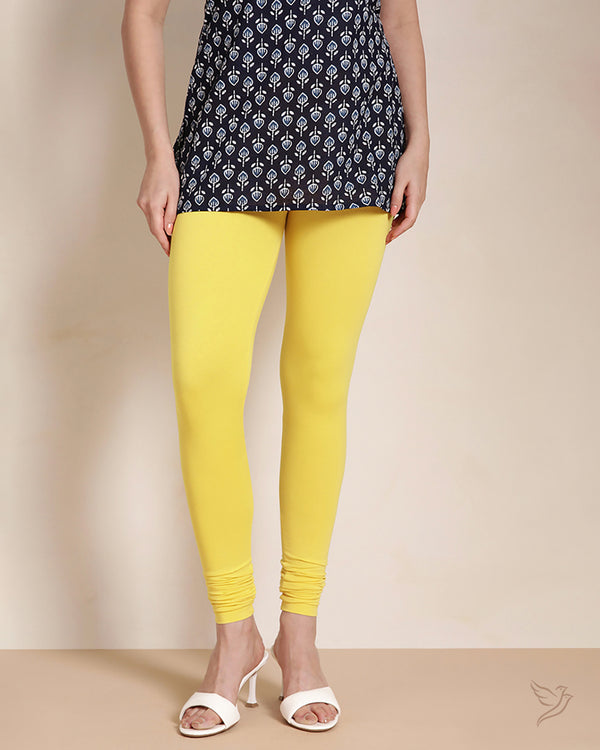 Cotton Churidar Legging - Mari Gold