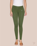 Cotton Ankle Legging - Green Tree