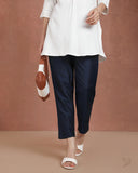 Metallic Straight Pant - Navy Horizon