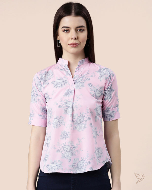 Women Placket Poly Top