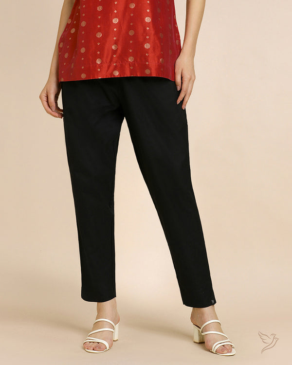 Cotton Straight Pant - JetBlack