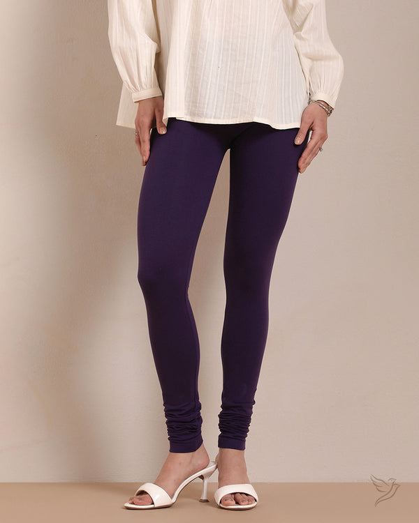 Cotton Churidar Legging - Deep Purple