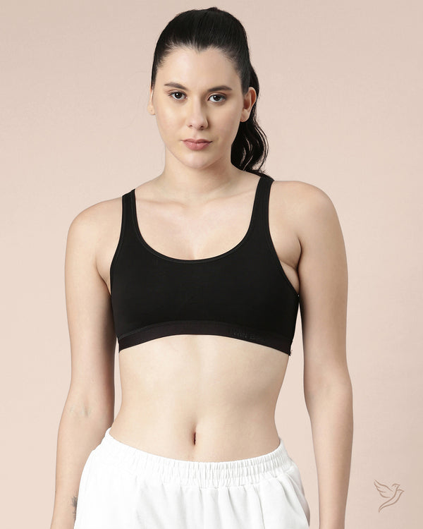 Solid Sports Bra - Carbon Black
