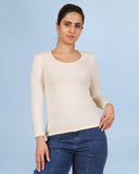 Scoop Neck FullSleeve Tee - Vanilla