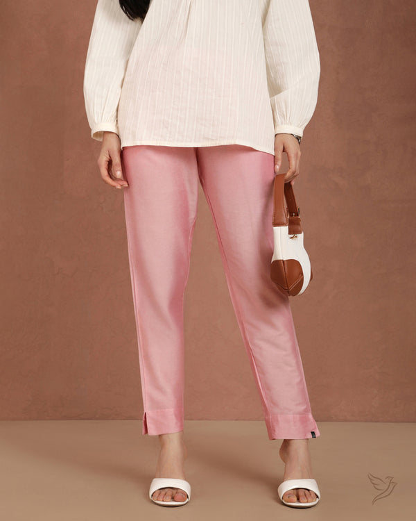Metallic Straight Pant - Pink Smoothie