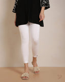 Viscose 7/8 High Ankle/Cropped Leggings - White Plus